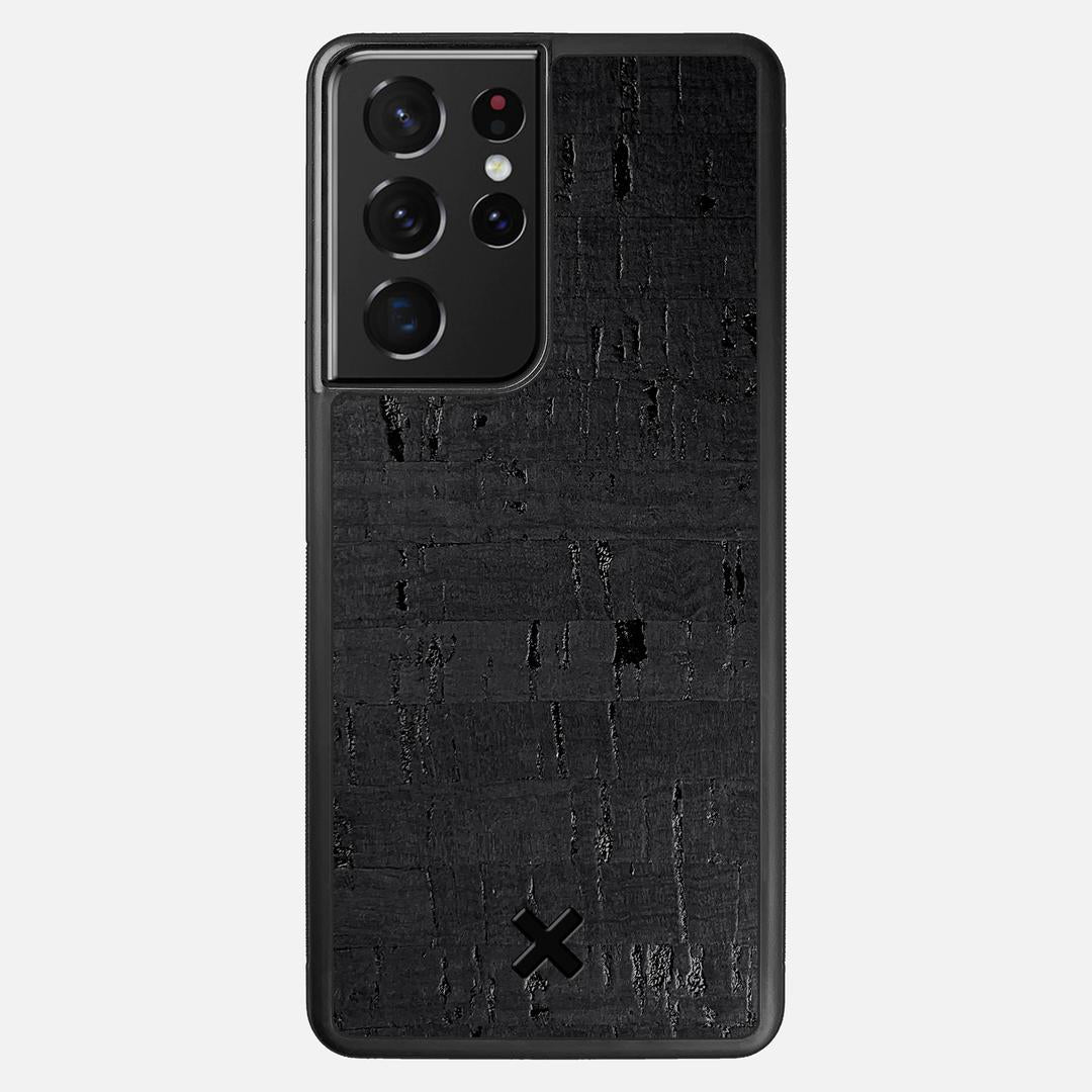 Black Cork Case for the Samsung Galaxy S21 Ultra featuring a Genuine Cork backer with the Keyway X Mark#Phone Model_Galaxy S21 Ultra