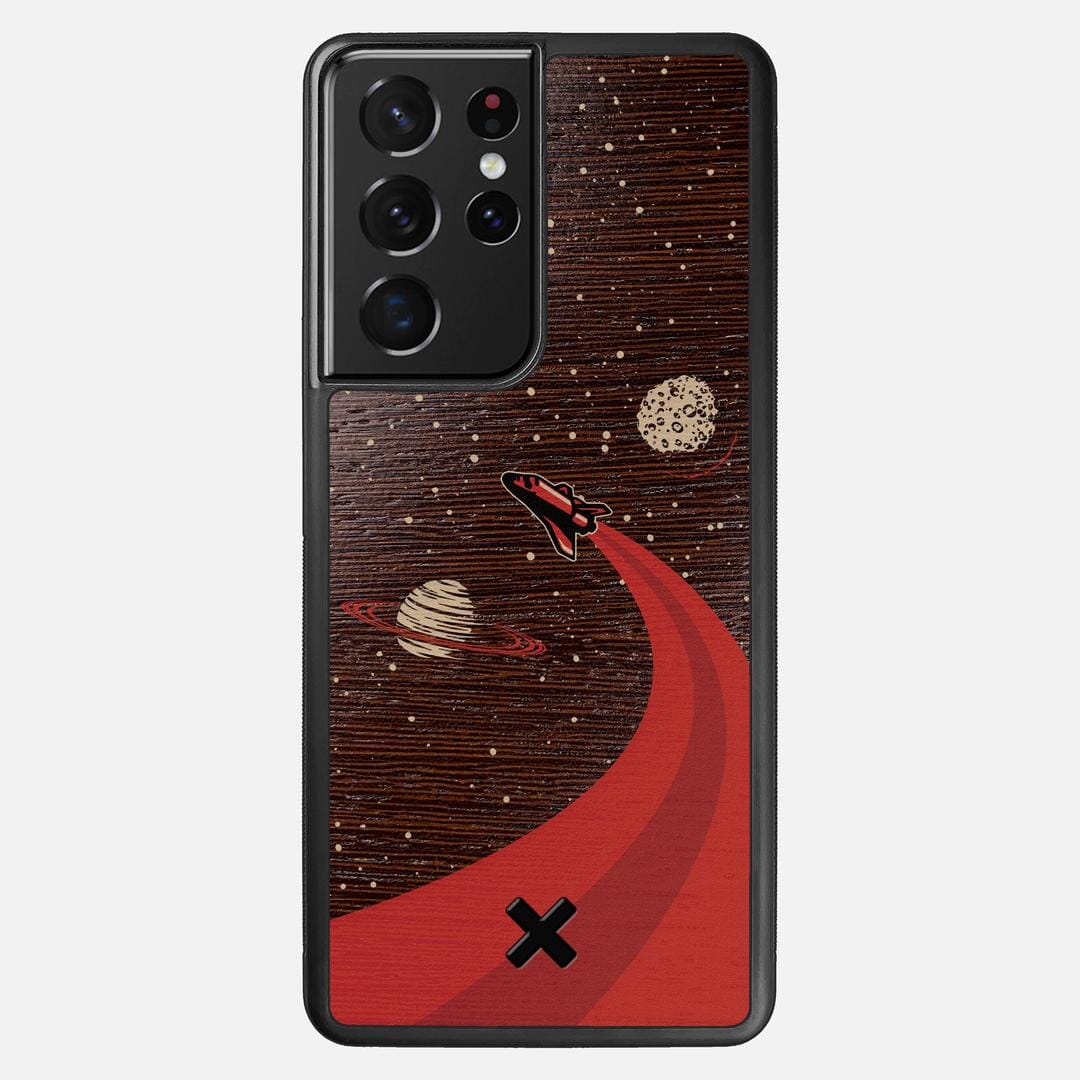 Booster Case for the Samsung Galaxy S21 Ultra featuring a UV Printed Wenge Wood backer with the Keyway X Mark#Phone Model_Galaxy S21 Ultra