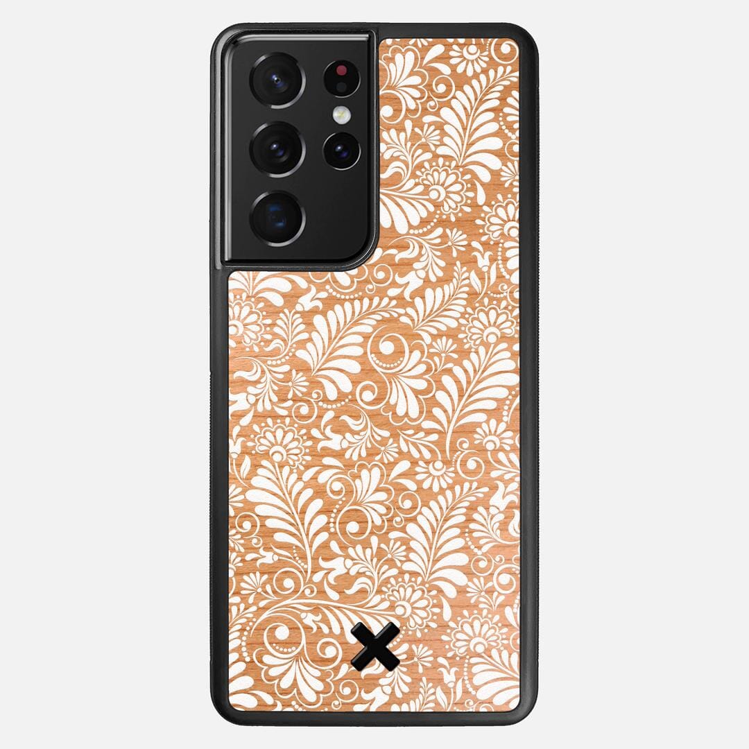 Botanica Case for the Samsung Galaxy S21 Ultra featuring a UV Printed Cherry Wood backer with the Keyway X Mark#Phone Model_Galaxy S21 Ultra