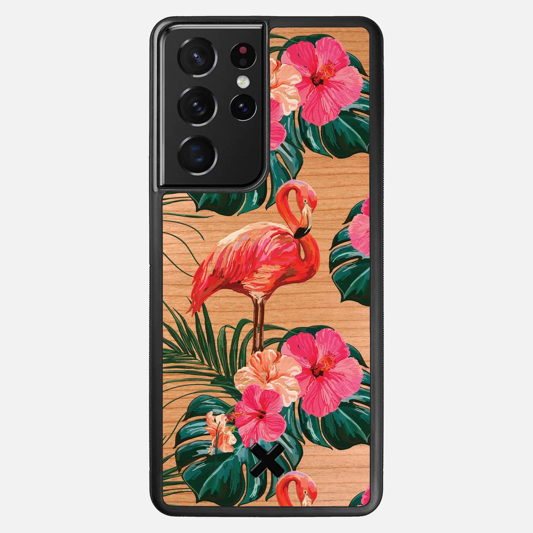 Flamingo Case for the Samsung Galaxy S21 Ultra featuring a UV Printed Cherry Wood backer with the Keyway X Mark#Phone Model_Galaxy S21 Ultra