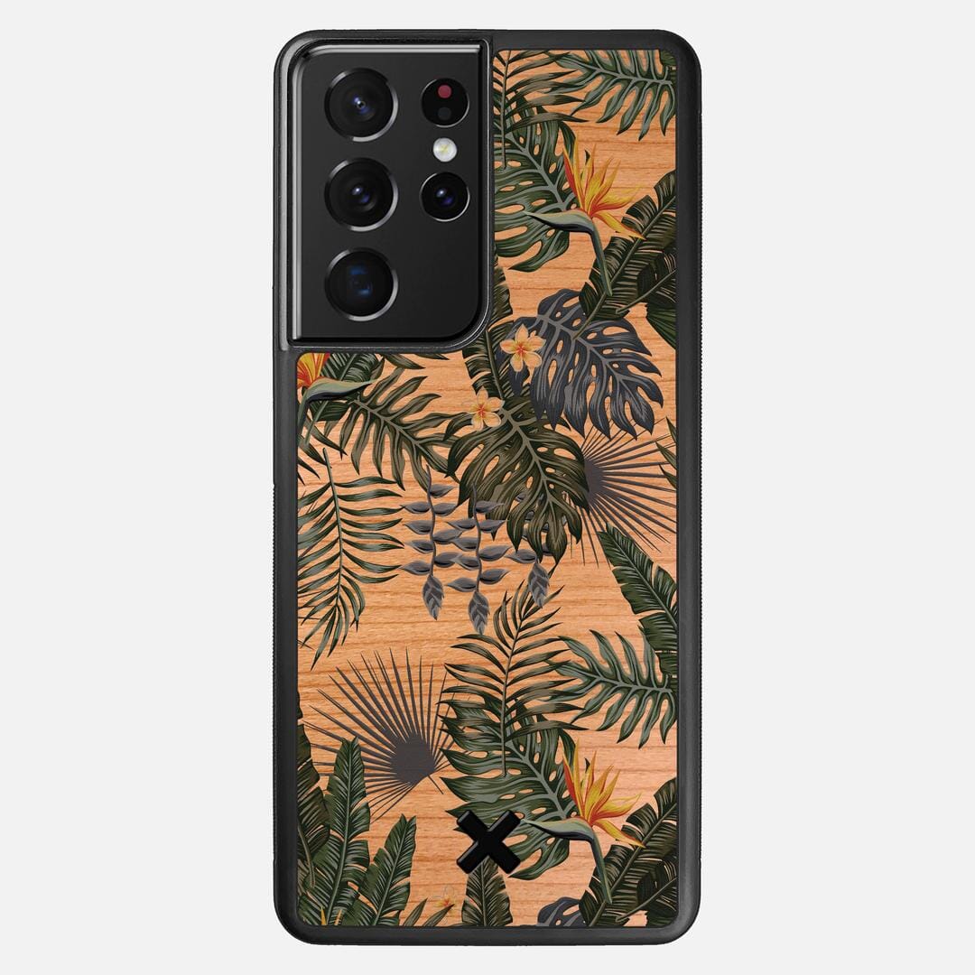 Flora Case for the Samsung Galaxy S21 Ultra featuring a UV Printed Cherry Wood backer with the Keyway X Mark#Phone Model_Galaxy S21 Ultra