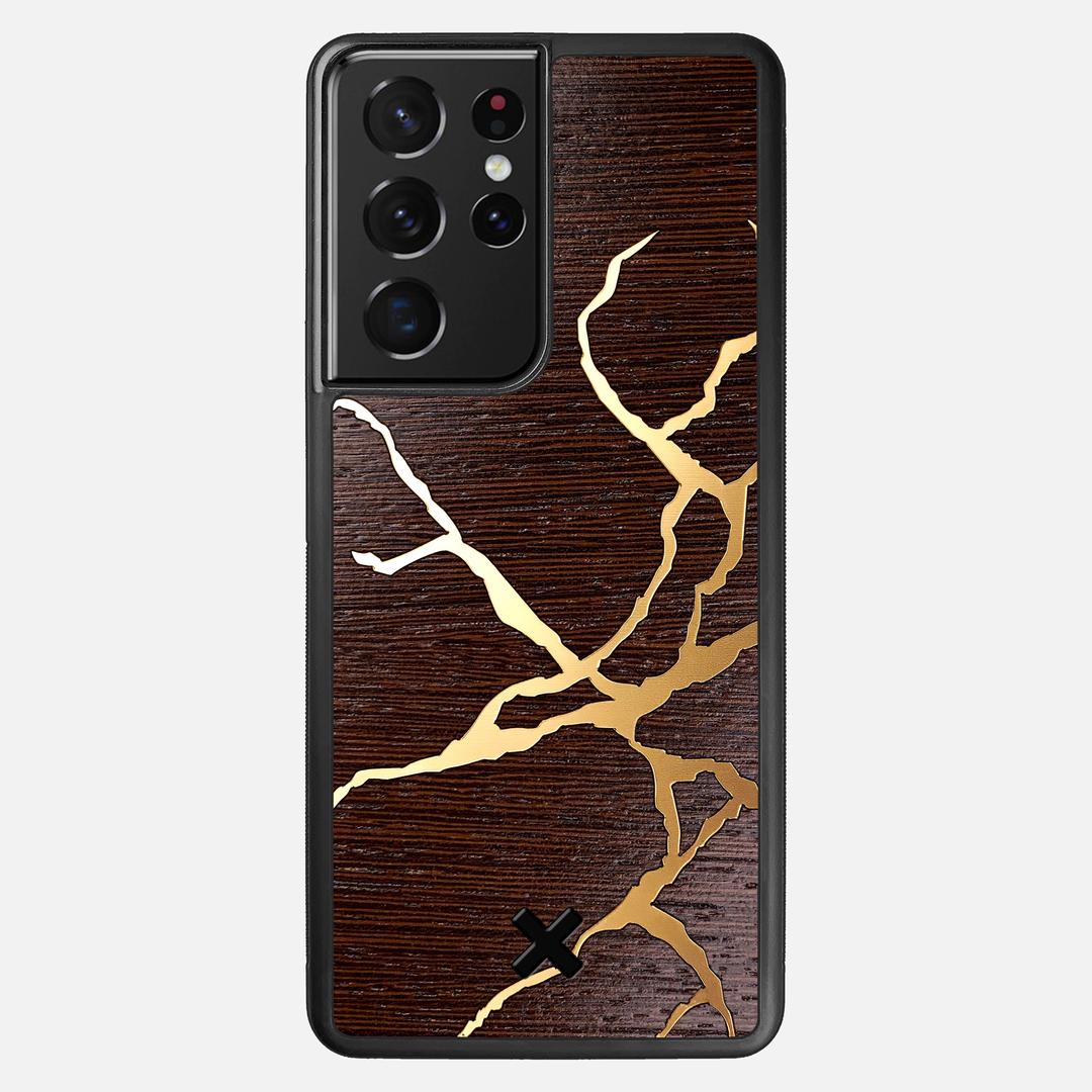 Restore Case for the Samsung Galaxy S21 Ultra featuring a Gold and Wenge Wood backer with the Keyway X Mark#Phone Model_Galaxy S21 Ultra