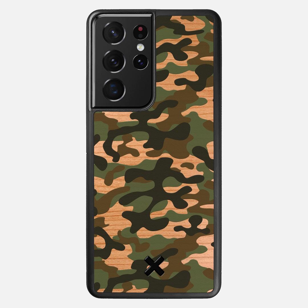 Trooper Case for the Samsung Galaxy S21 Ultra featuring a UV Printed and Cherry Wood backer with the Keyway X Mark#Phone Model_Galaxy S21 Ultra