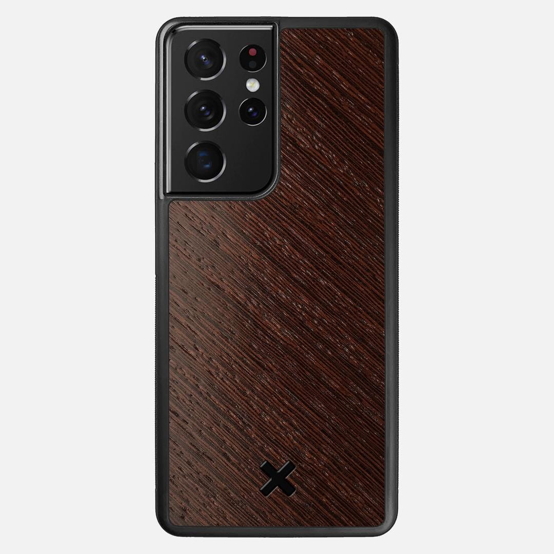 Wenge Pure Case for the Samsung Galaxy S21 Ultra featuring a Wenge Wood backer with the Keyway X Mark#Phone Model_Galaxy S21 Ultra