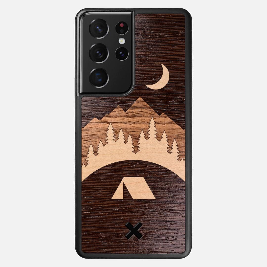Woodland Case for the Samsung Galaxy S21 Ultra featuring a Wenge, Maple, and Walnut Wood backer with the Keyway X Mark#Phone Model_Galaxy S21 Ultra