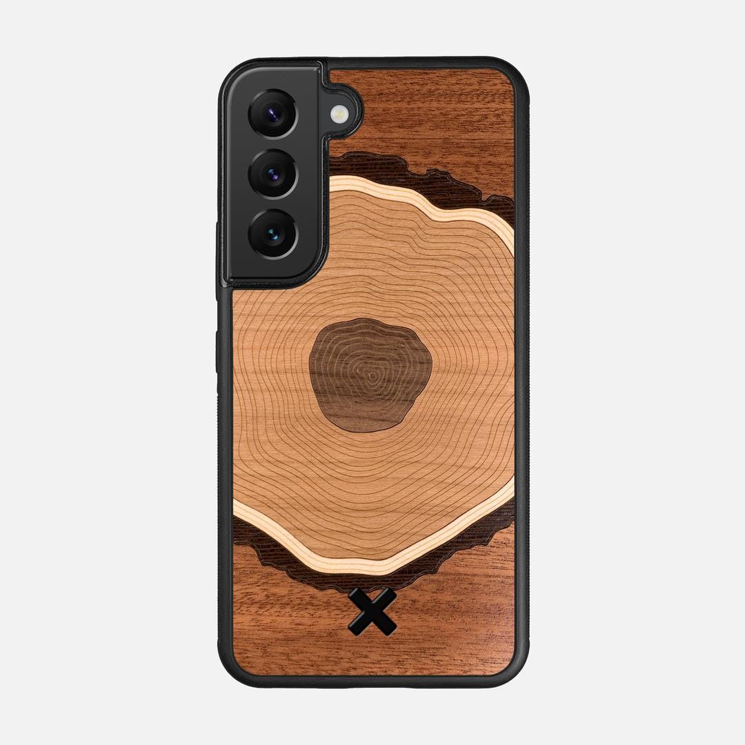Arbor Case for the Samsung Galaxy S22 featuring a Sapele, Wenge, Maple, Cherry, and Walnut Wood backer with the Keyway X Mark#Phone Model_Galaxy S22