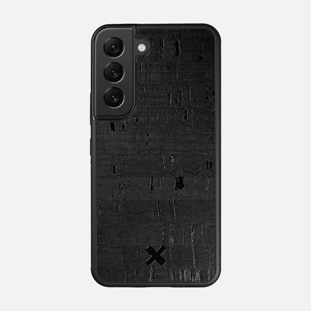 Black Cork Case for the Samsung Galaxy S22 featuring a Genuine Cork backer with the Keyway X Mark#Phone Model_Galaxy S22