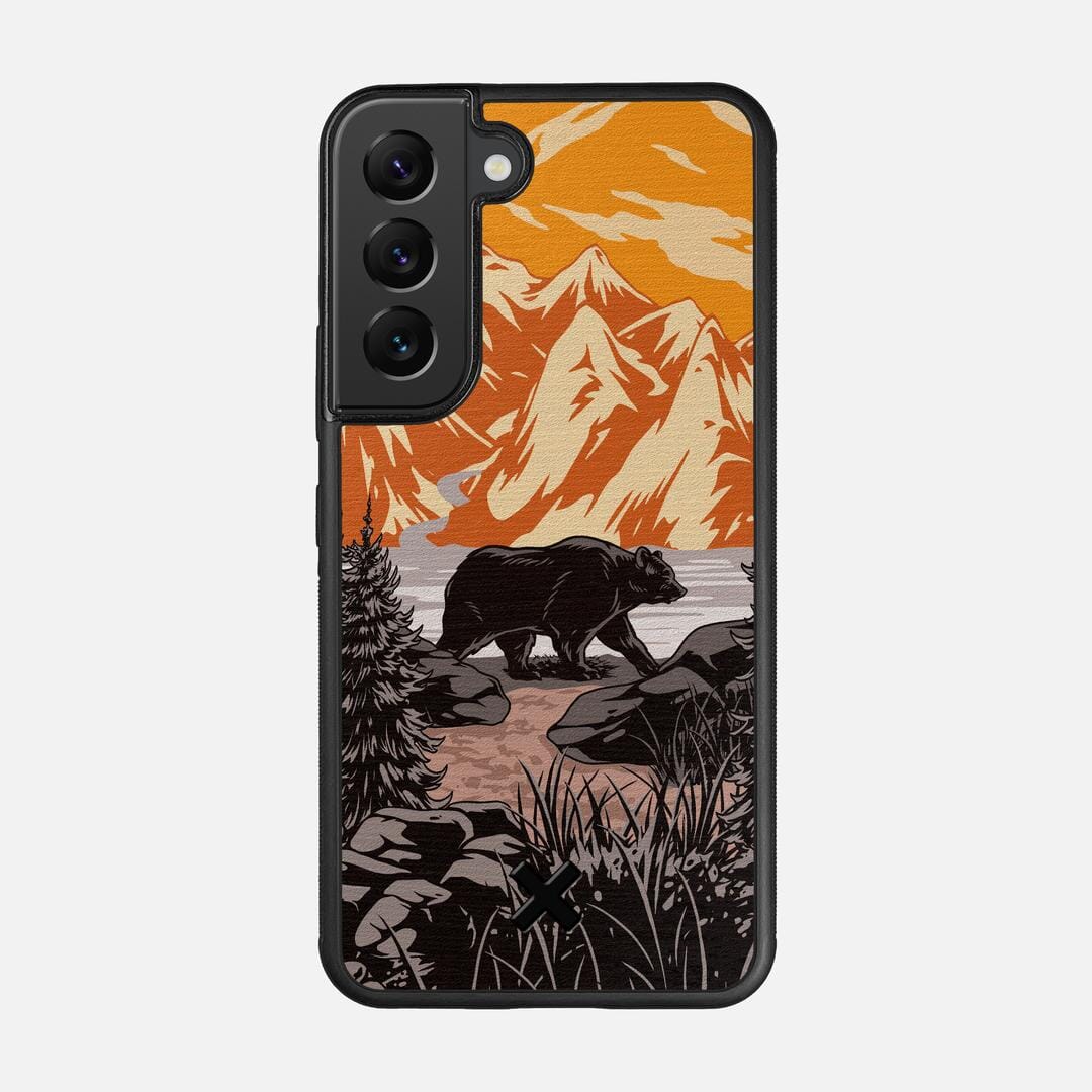 Kodiak Case for the Samsung Galaxy S22 featuring a UV Printed Wenge Wood backer with the Keyway X Mark#Phone Model_Galaxy S22