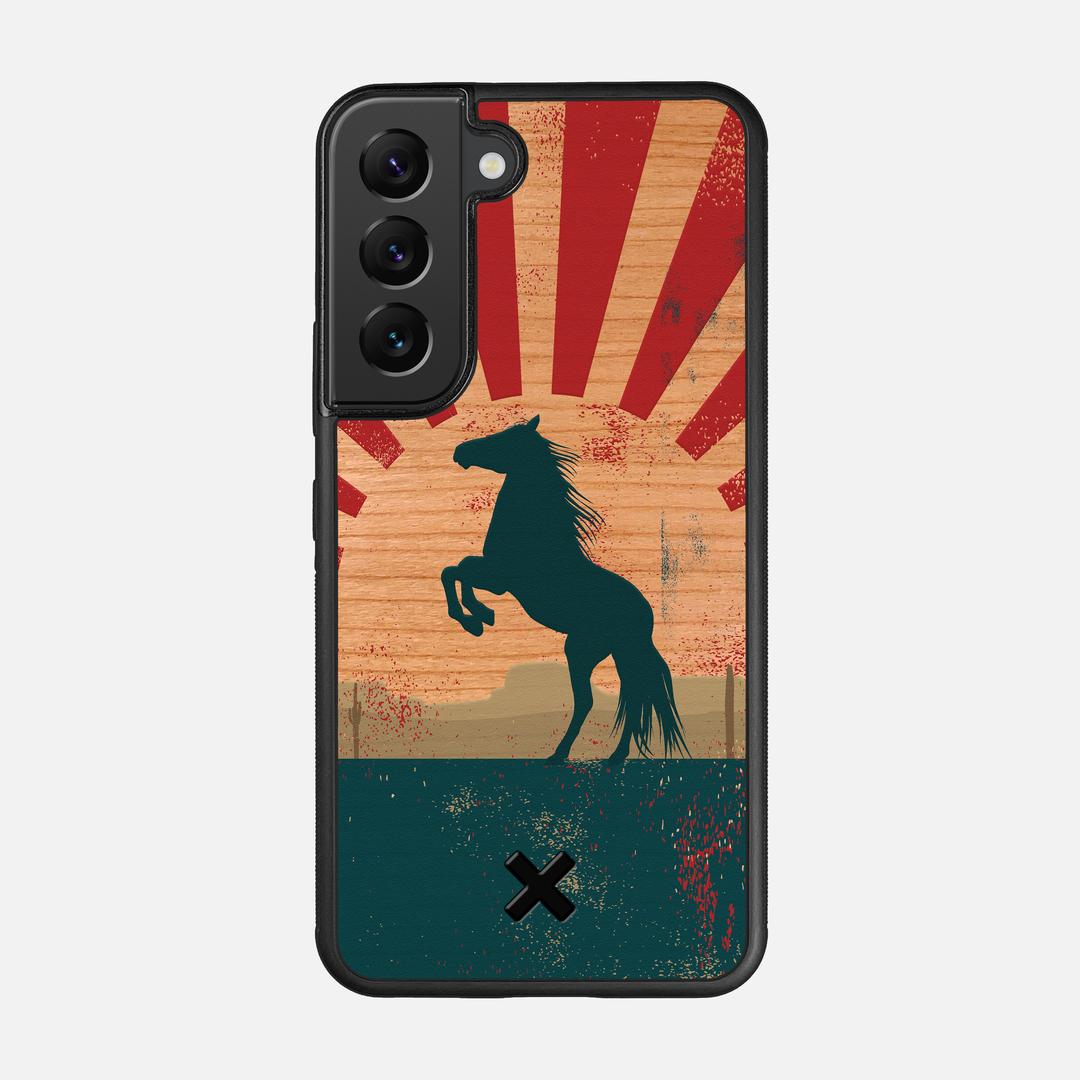 Mustang Case for the Samsung Galaxy S22 featuring a UV Printed Cherry Wood backer with the Keyway X Mark#Phone Model_Galaxy S22