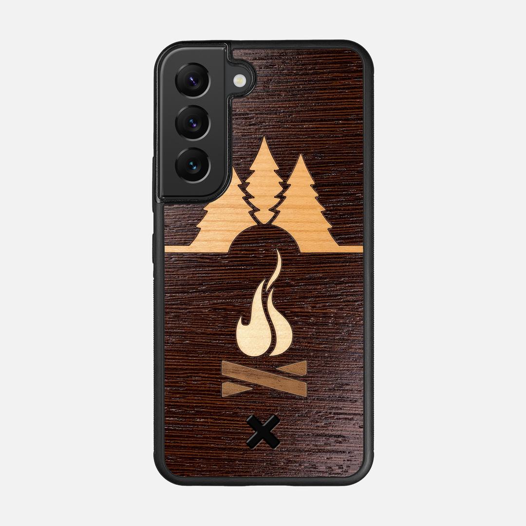 Nomad Case for the Samsung Galaxy S22 featuring a Wenge, Cherry, Maple, and Walnut Wood backer with the Keyway X Mark#Phone Model_Galaxy S22