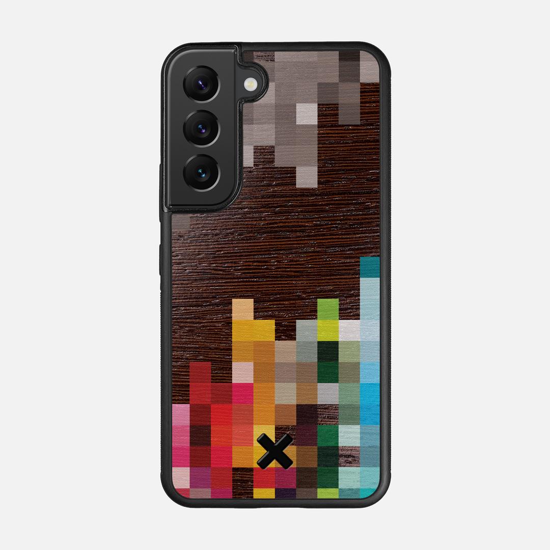 Pixelation Case for the Samsung Galaxy S22 featuring a UV Printed Wenge Wood backer with the Keyway X Mark#Phone Model_Galaxy S22