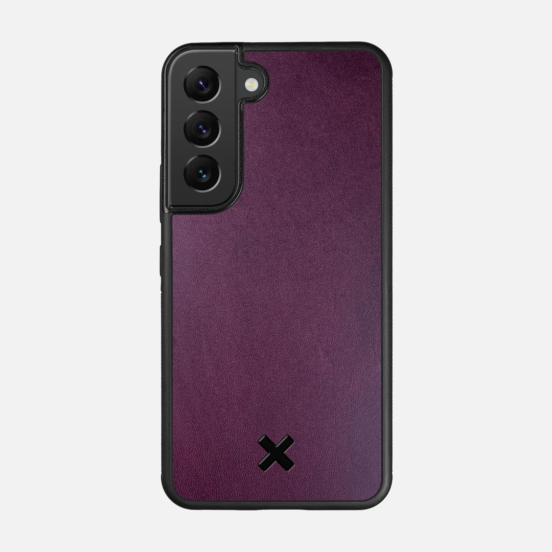 Plum Leather Case for the Samsung Galaxy S22 featuring a Genuine Leather backer with the Keyway X Mark#Phone Model_Galaxy S22