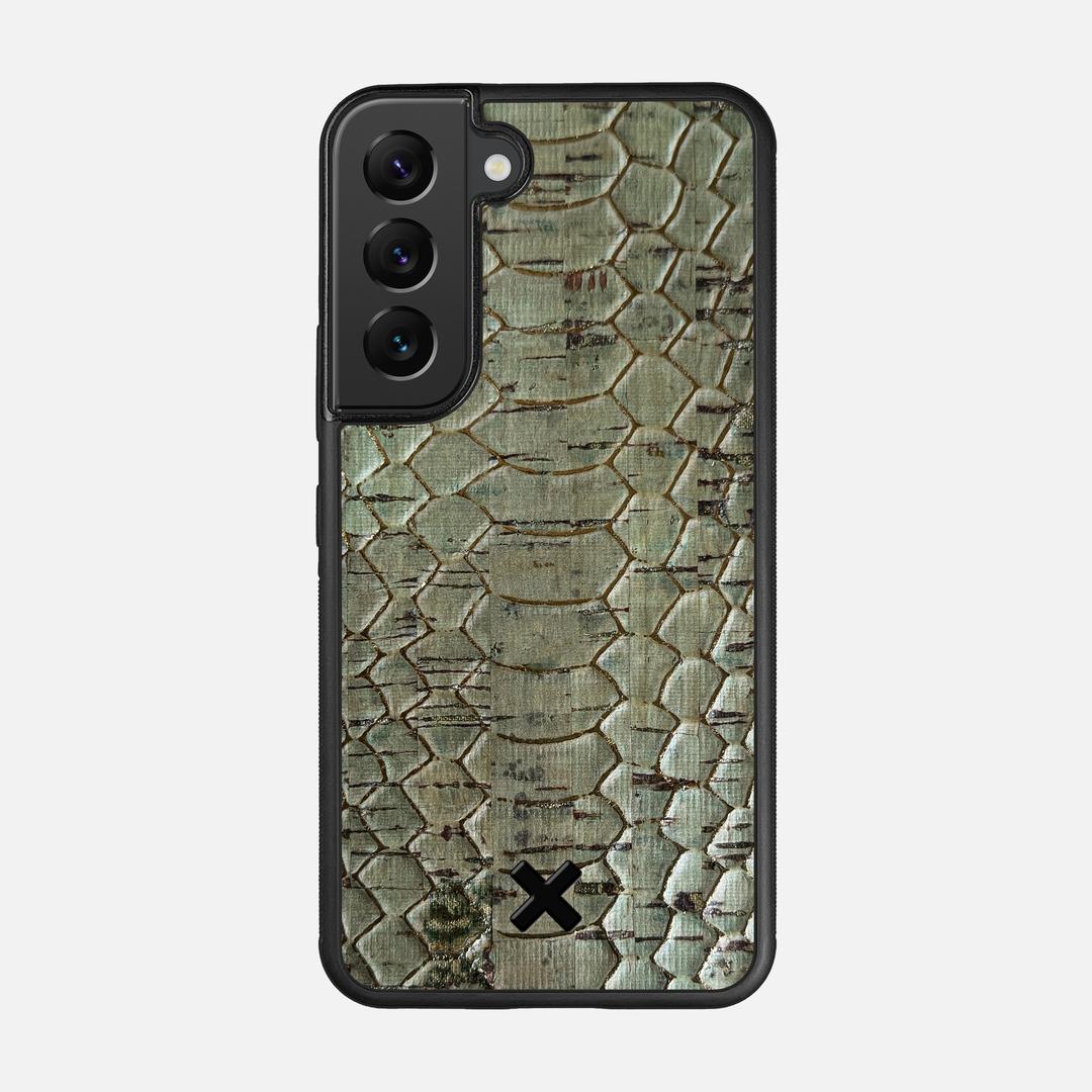 Python Cork Case for the Samsung Galaxy S22 featuring a Genuine Cork backer with the Keyway X Mark#Phone Model_Galaxy S22