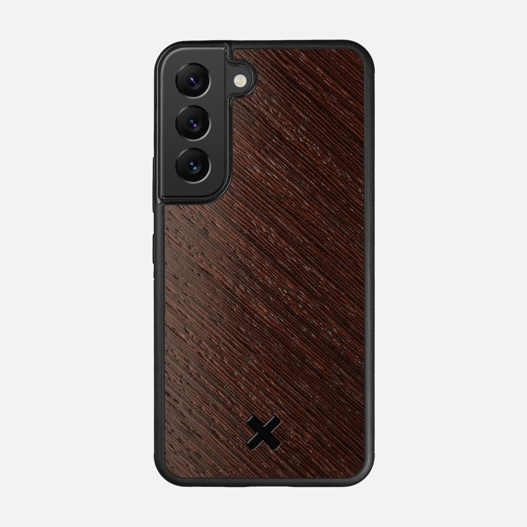 Wenge Pure Case for the Samsung Galaxy S22 featuring a Wenge Wood backer with the Keyway X Mark#Phone Model_Galaxy S22