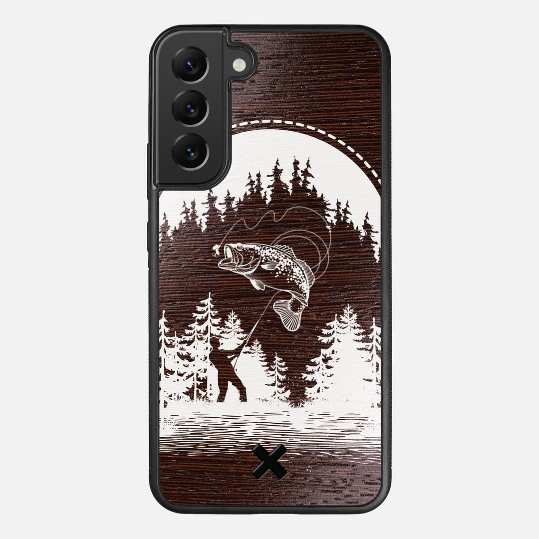 Angler Case for the Samsung Galaxy S22 Plus featuring a UV Print and Wenge Wood backer with the Keyway X Mark#Phone Model_Galaxy S22 Plus