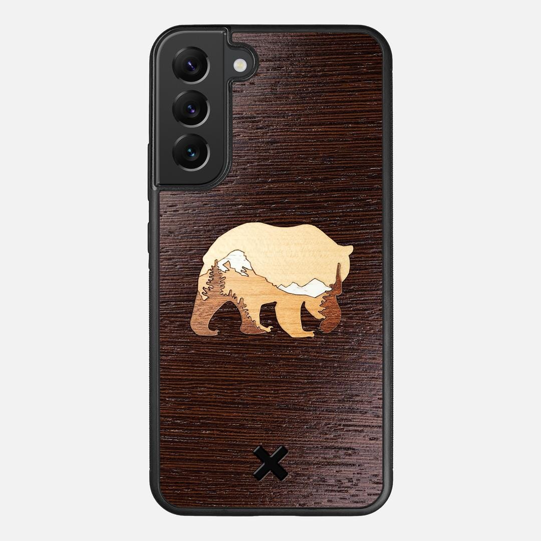 Bear Mountain Case for the Samsung Galaxy S22 Plus featuring a Wenge, Maple, Cherry, and Sapele Wood backer with the Keyway X Mark#Phone Model_Galaxy S22 Plus