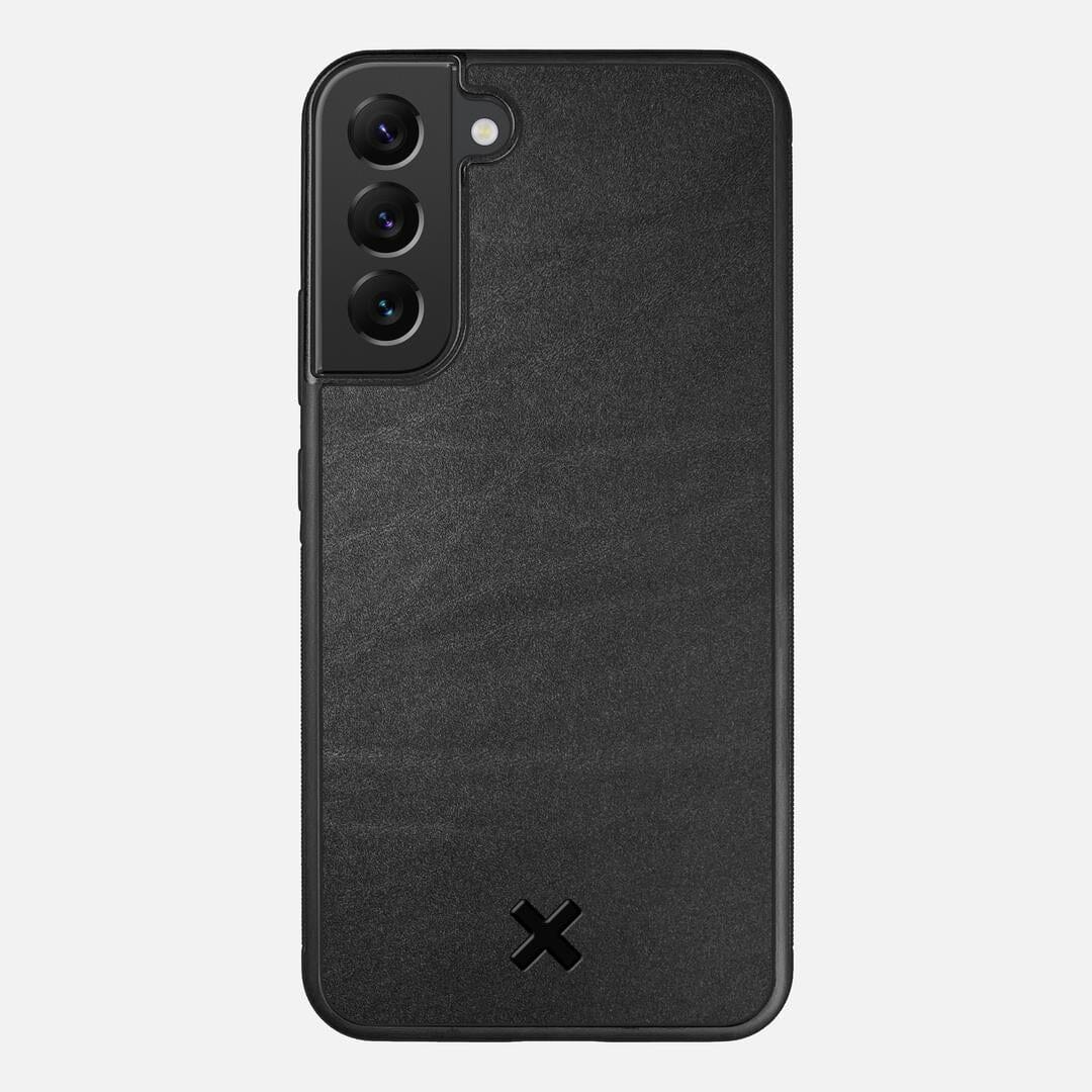 Charcoal Leather Case for the Samsung Galaxy S22 Plus featuring a Genuine Leather backer with the Keyway X Mark#Phone Model_Galaxy S22 Plus