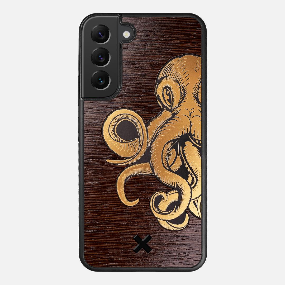 Kraken 2 Case for the Samsung Galaxy S22 Plus featuring an Engraved Gold and Wenge Wood backer with the Keyway X Mark#Phone Model_Galaxy S22 Plus