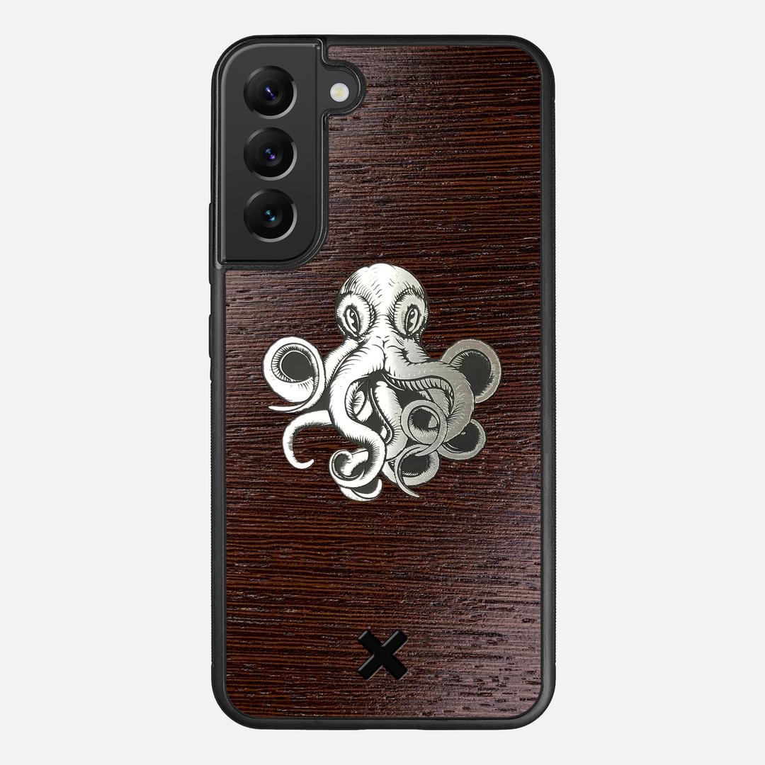 Prize Kraken Case for the Samsung Galaxy S22 Plus featuring an Engraved Silver and Wenge Wood backer with the Keyway X Mark#Phone Model_Galaxy S22 Plus