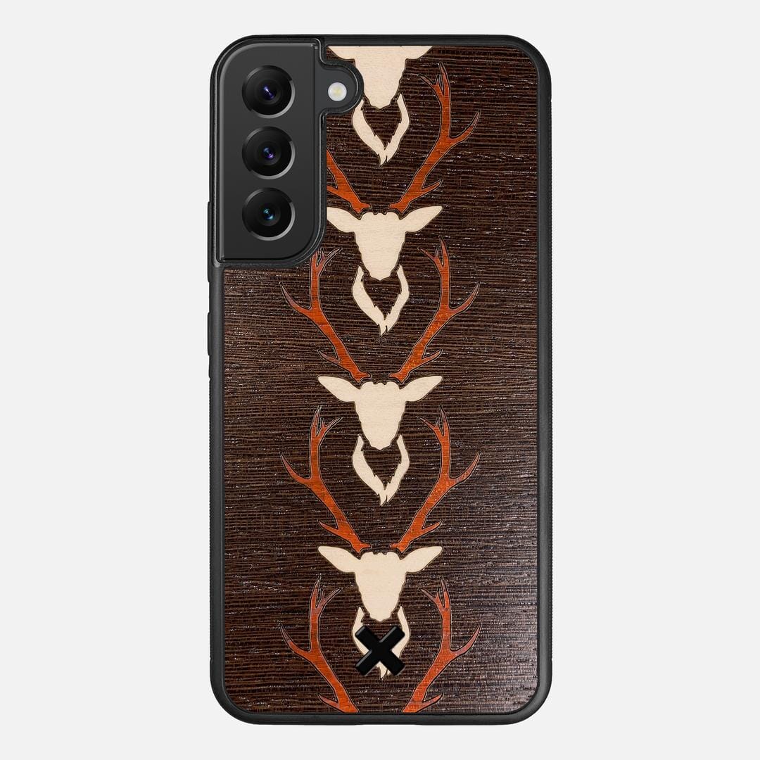 Stag Case for the Samsung Galaxy S22 Plus featuring a Maple & Padauk Deer Inlay on a Wenge Wood backer with the Keyway X Mark#Phone Model_Galaxy S22 Plus