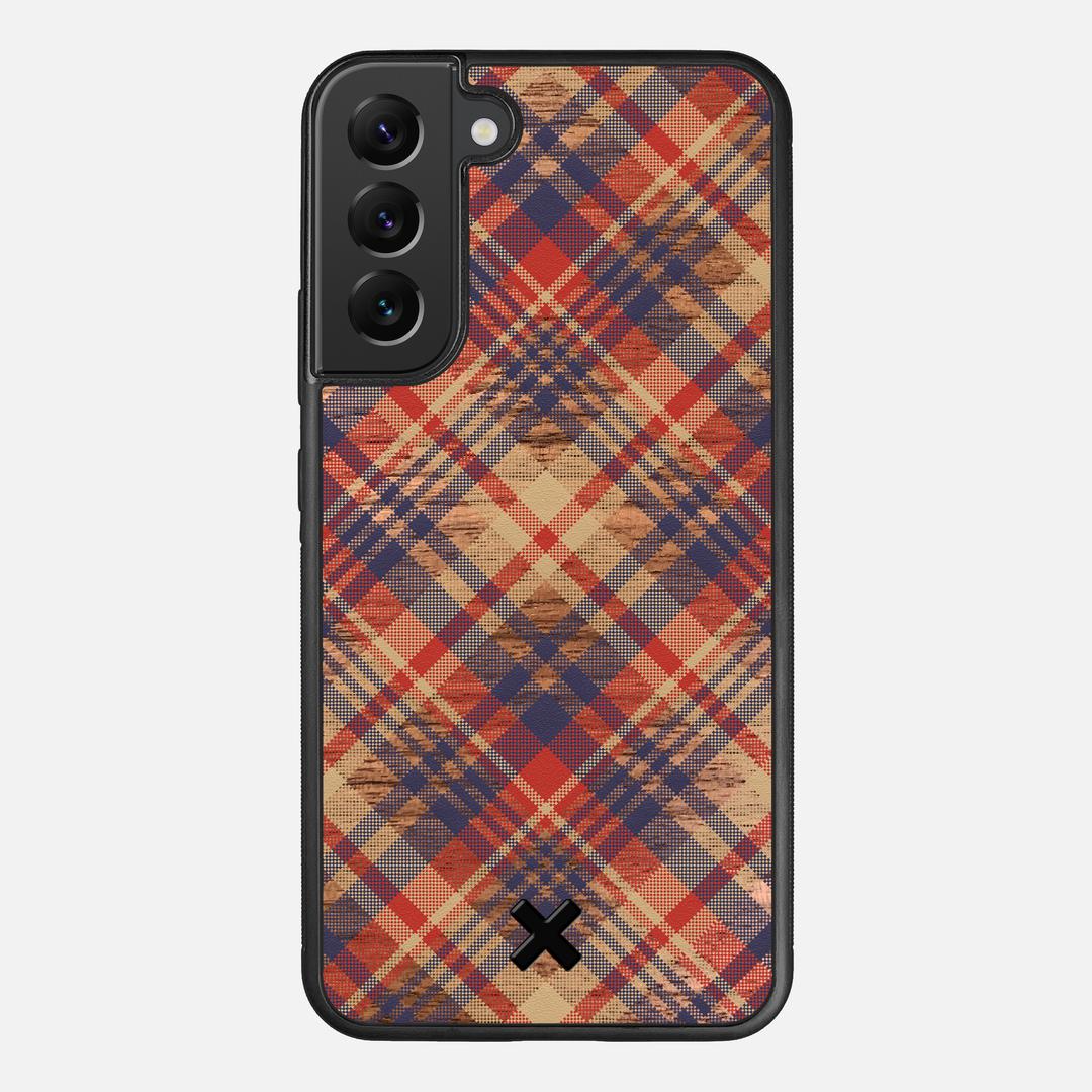 Tartan Case for the Samsung Galaxy S22 Plus featuring a UV Printed Walnut Wood backer with the Keyway X Mark#Phone Model_Galaxy S22 Plus