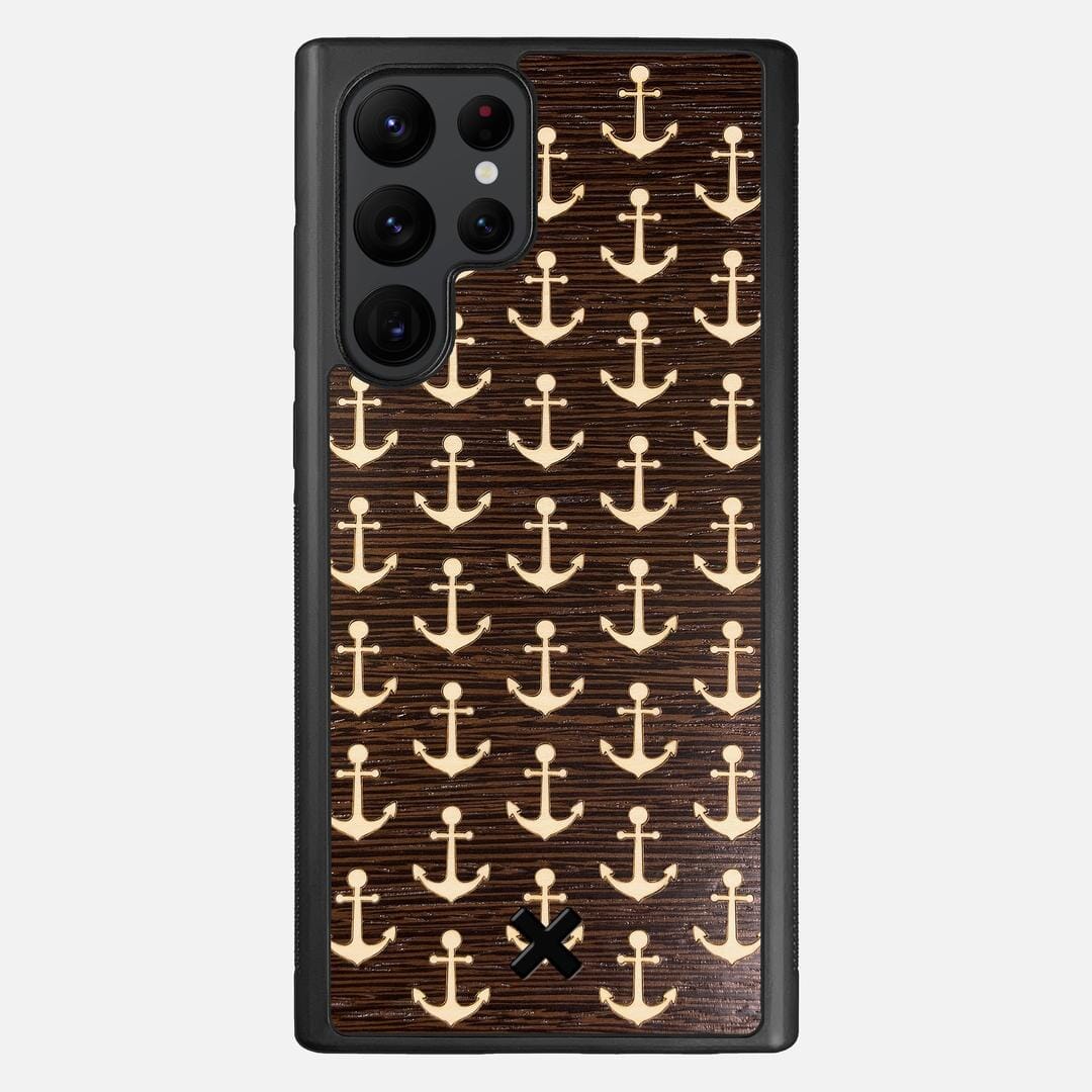 Anchor Case for the Samsung Galaxy S22 Ultra featuring a Maple and Wenge Wood backer with the Keyway X Mark#Phone Model_Galaxy S22 Ultra