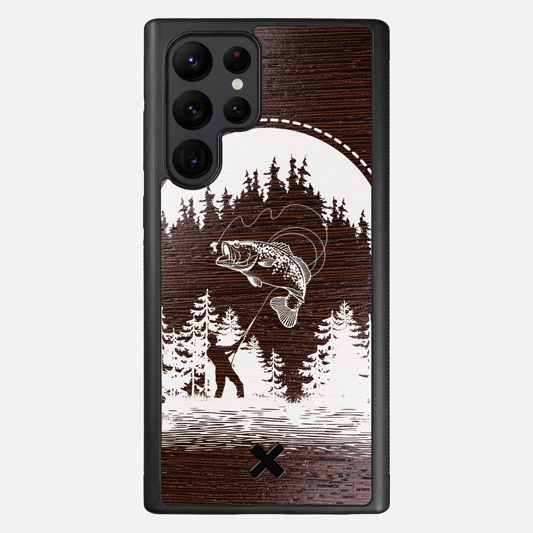 Angler Case for the Samsung Galaxy S22 Ultra featuring a UV Print and Wenge Wood backer with the Keyway X Mark#Phone Model_Galaxy S22 Ultra
