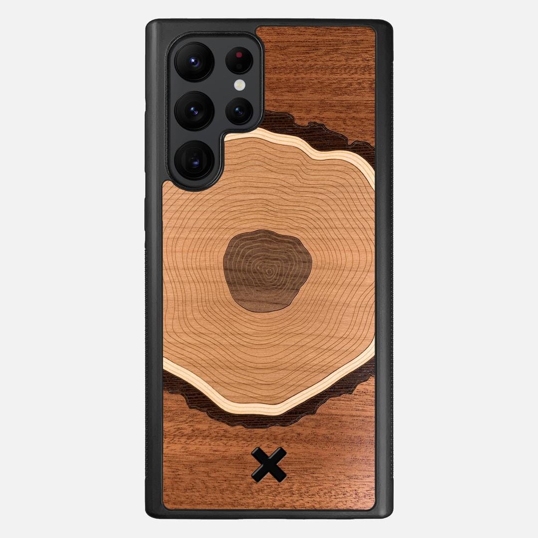 Arbor Case for the Samsung Galaxy S22 Ultra featuring a Sapele, Wenge, Maple, Cherry, and Walnut Wood backer with the Keyway X Mark#Phone Model_Galaxy S22 Ultra
