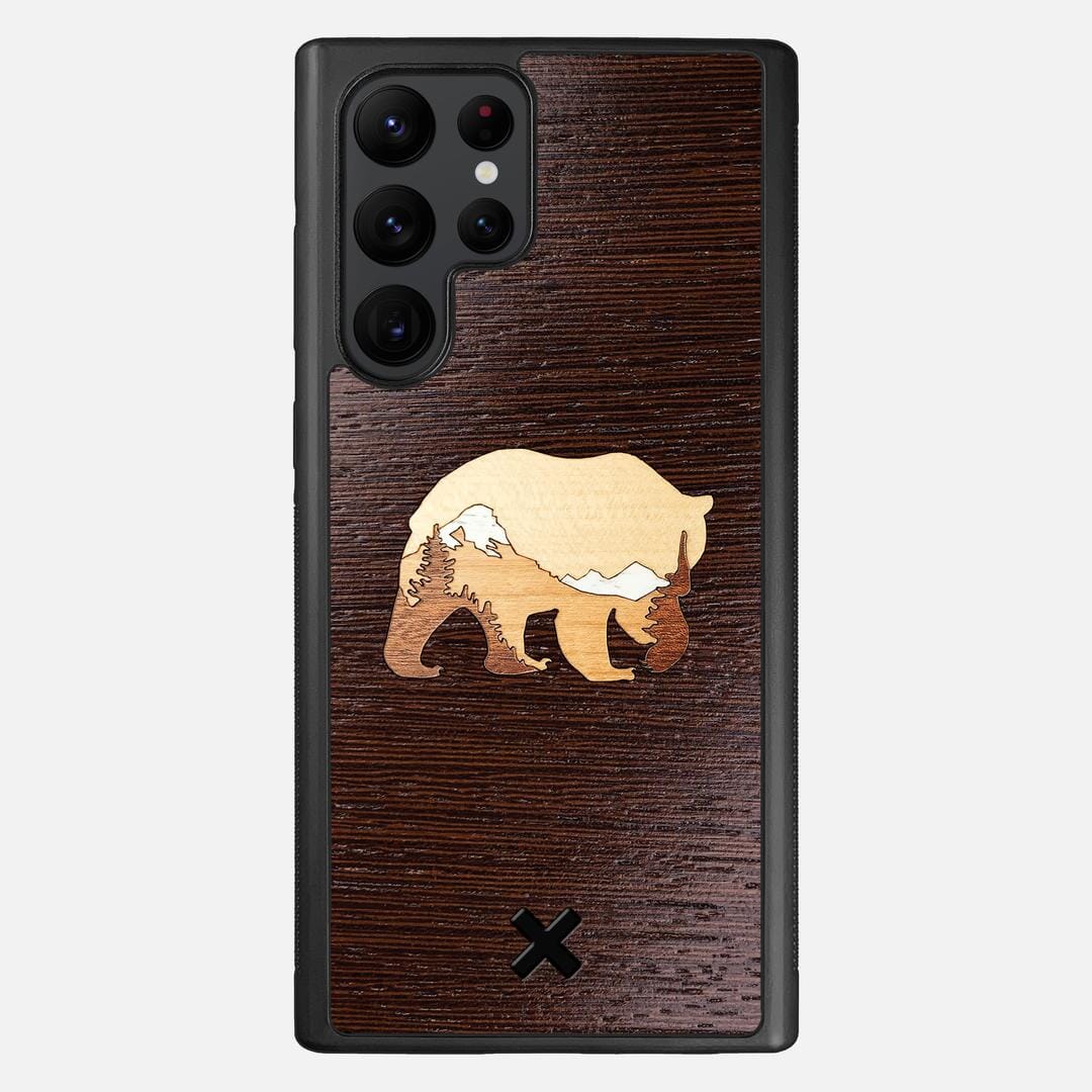 Bear Mountain Case for the Samsung Galaxy S22 Ultra featuring a Wenge, Maple, Cherry, and Sapele Wood backer with the Keyway X Mark#Phone Model_Galaxy S22 Ultra