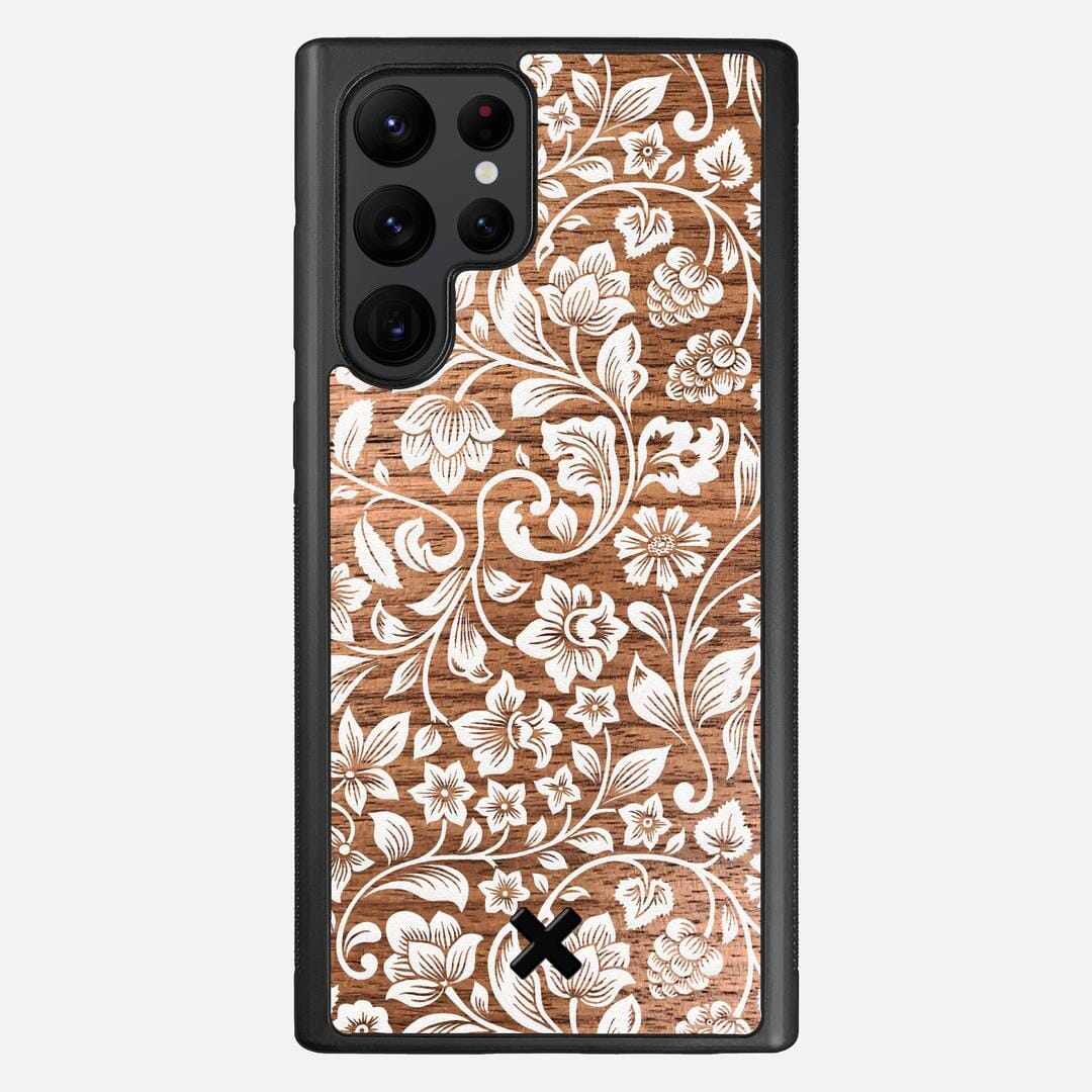 Blossom Case for the Samsung Galaxy S22 Ultra featuring a UV Printed Walnut Wood backer with the Keyway X Mark#Phone Model_Galaxy S22 Ultra