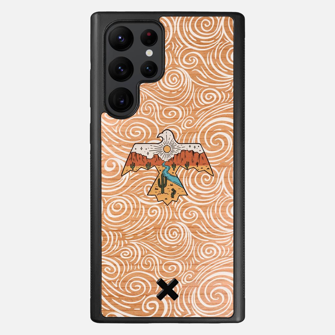 Eagle Case for the Samsung Galaxy S22 Ultra featuring a UV Printed Cherry Wood backer with the Keyway X Mark#Phone Model_Galaxy S22 Ultra