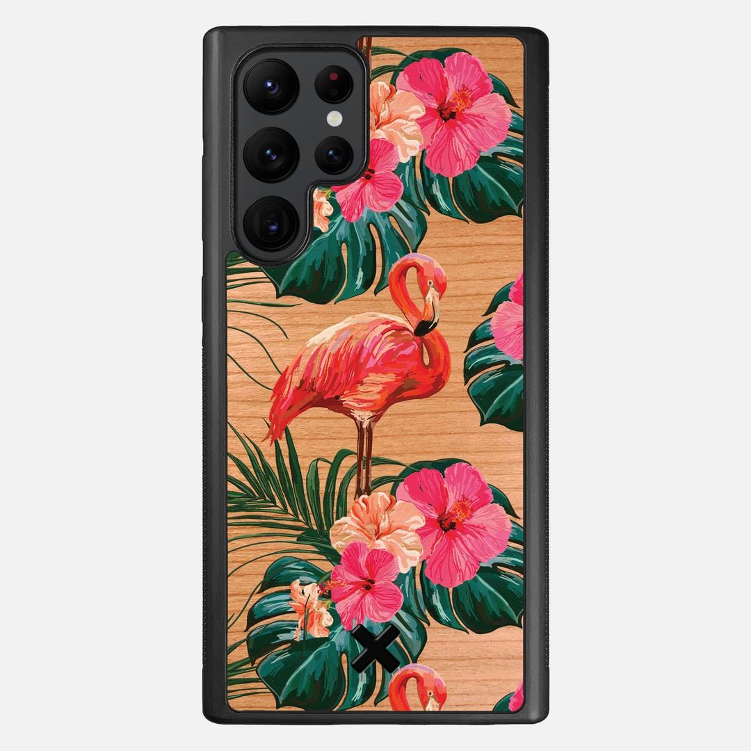 Flamingo Case for the Samsung Galaxy S22 Ultra featuring a UV Printed Cherry Wood backer with the Keyway X Mark#Phone Model_Galaxy S22 Ultra