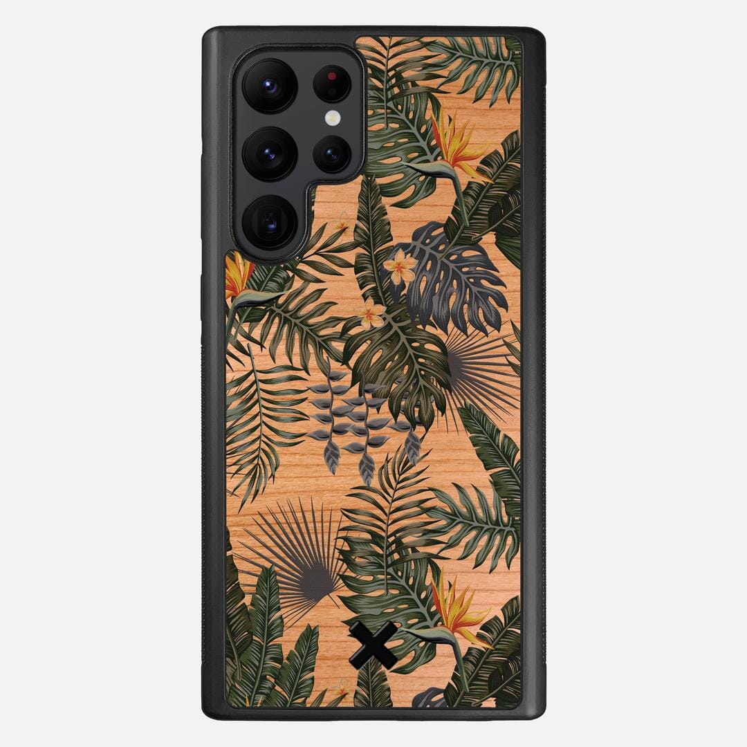 Flora Case for the Samsung Galaxy S22 Ultra featuring a UV Printed Cherry Wood backer with the Keyway X Mark#Phone Model_Galaxy S22 Ultra
