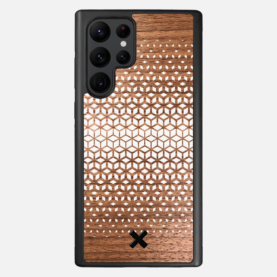 Geo Case for the Samsung Galaxy S22 Ultra featuring a UV Printed Walnut Wood backer with the Keyway X Mark#Phone Model_Galaxy S22 Ultra