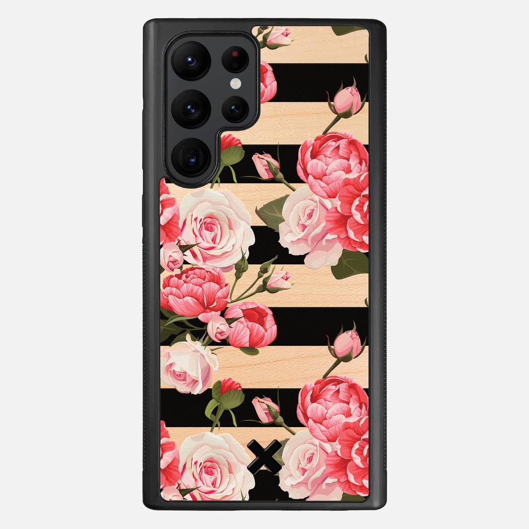 Peony Case for the Samsung Galaxy S22 Ultra featuring a UV Printed Maple Wood backer with the Keyway X Mark#Phone Model_Galaxy S22 Ultra