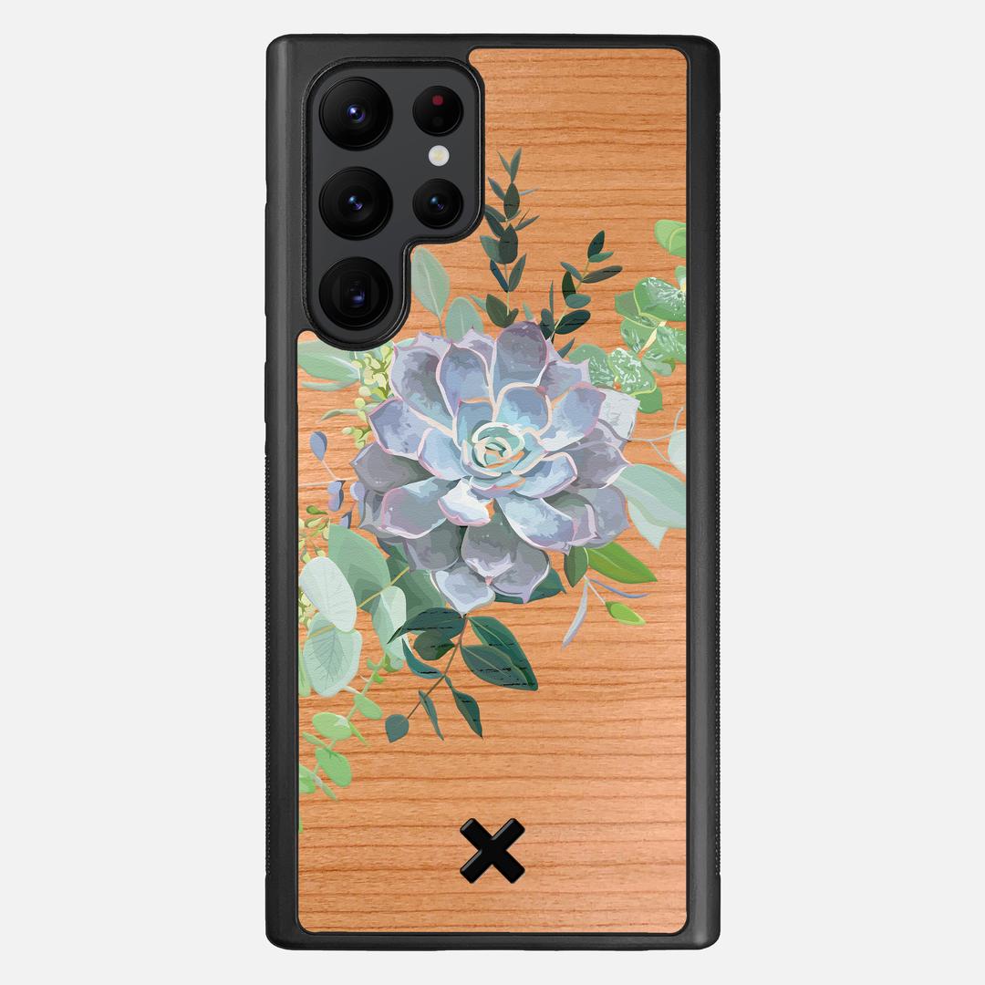 Pollux Case for the Samsung Galaxy S22 Ultra featuring a UV Printed Cherry Wood backer with the Keyway X Mark#Phone Model_Galaxy S22 Ultra