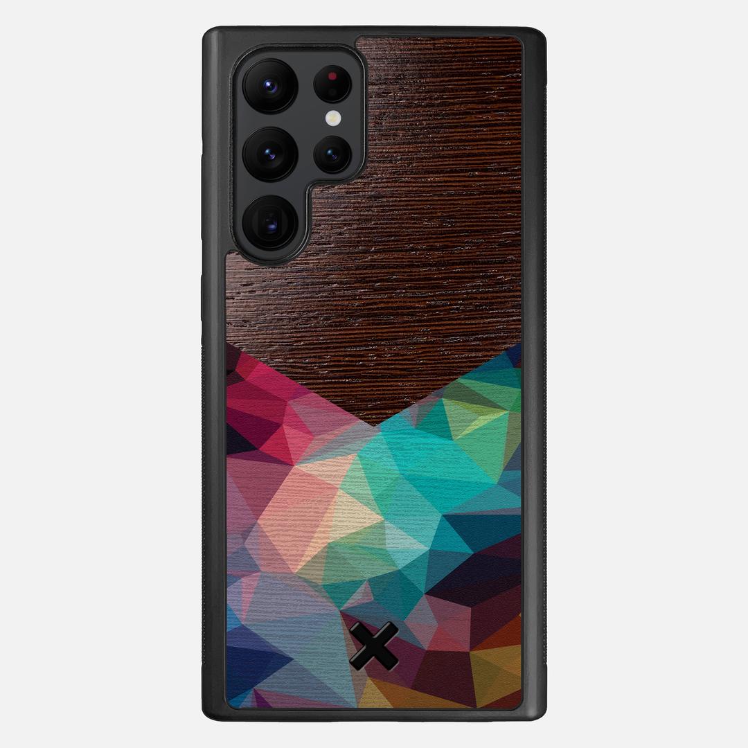 Prism Case for the Samsung Galaxy S22 Ultra featuring a UV Printed Wenge Wood backer with the Keyway X Mark#Phone Model_Galaxy S22 Ultra