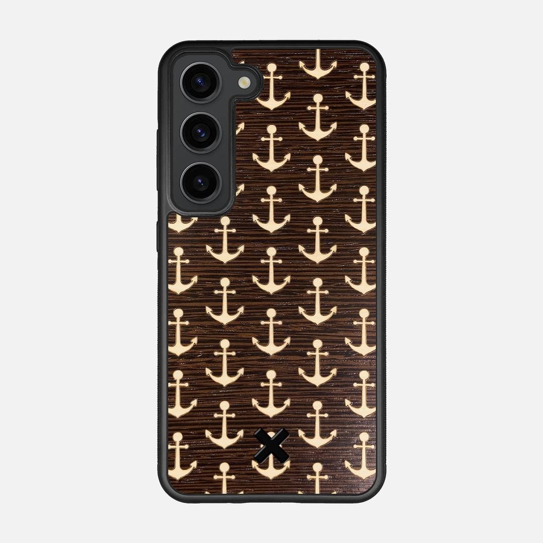 Anchor Case for the Samsung Galaxy S23 featuring a Maple and Wenge Wood backer with the Keyway X Mark#Phone Model_Galaxy S23