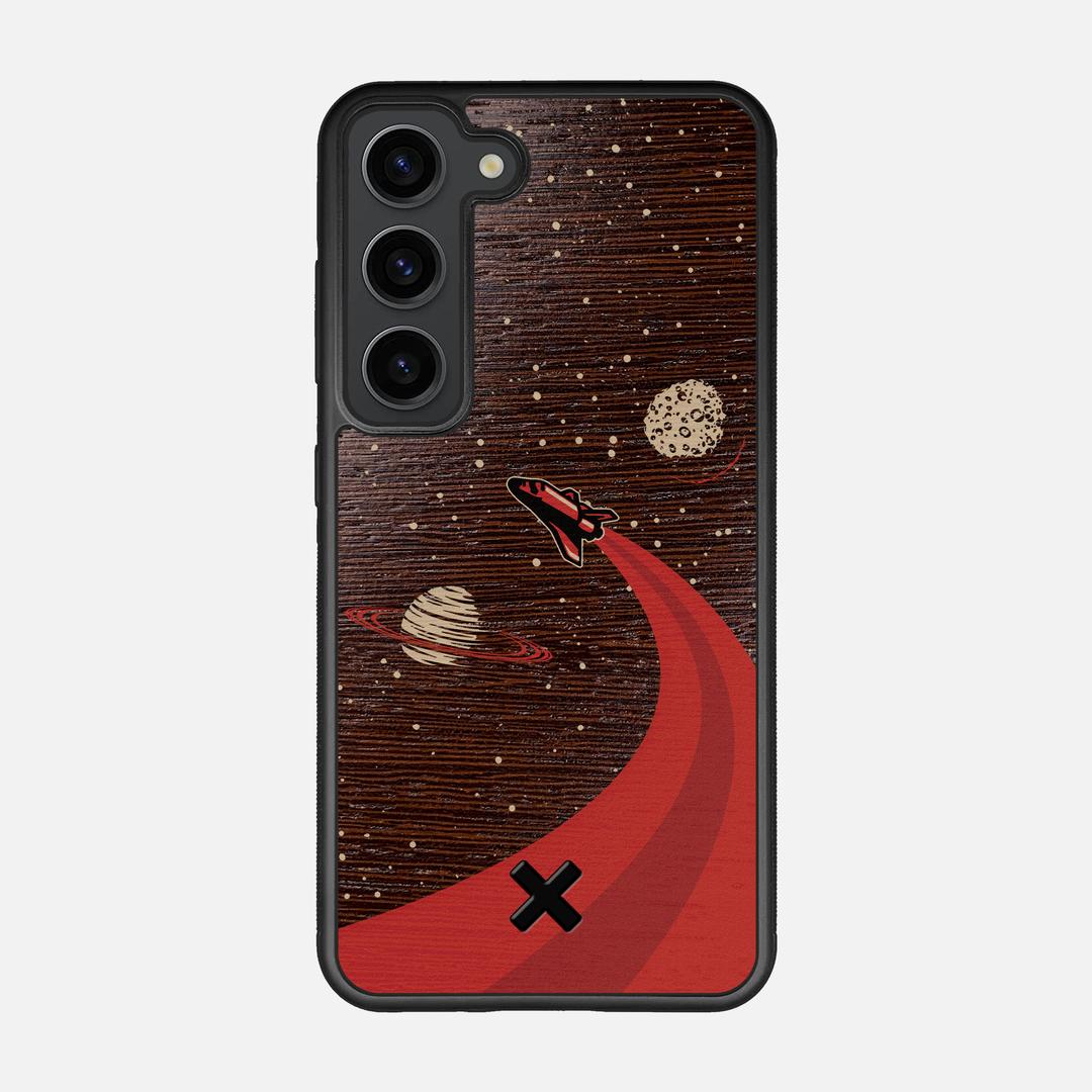 Booster Case for the Samsung Galaxy S23 featuring a UV Printed Wenge Wood backer with the Keyway X Mark#Phone Model_Galaxy S23