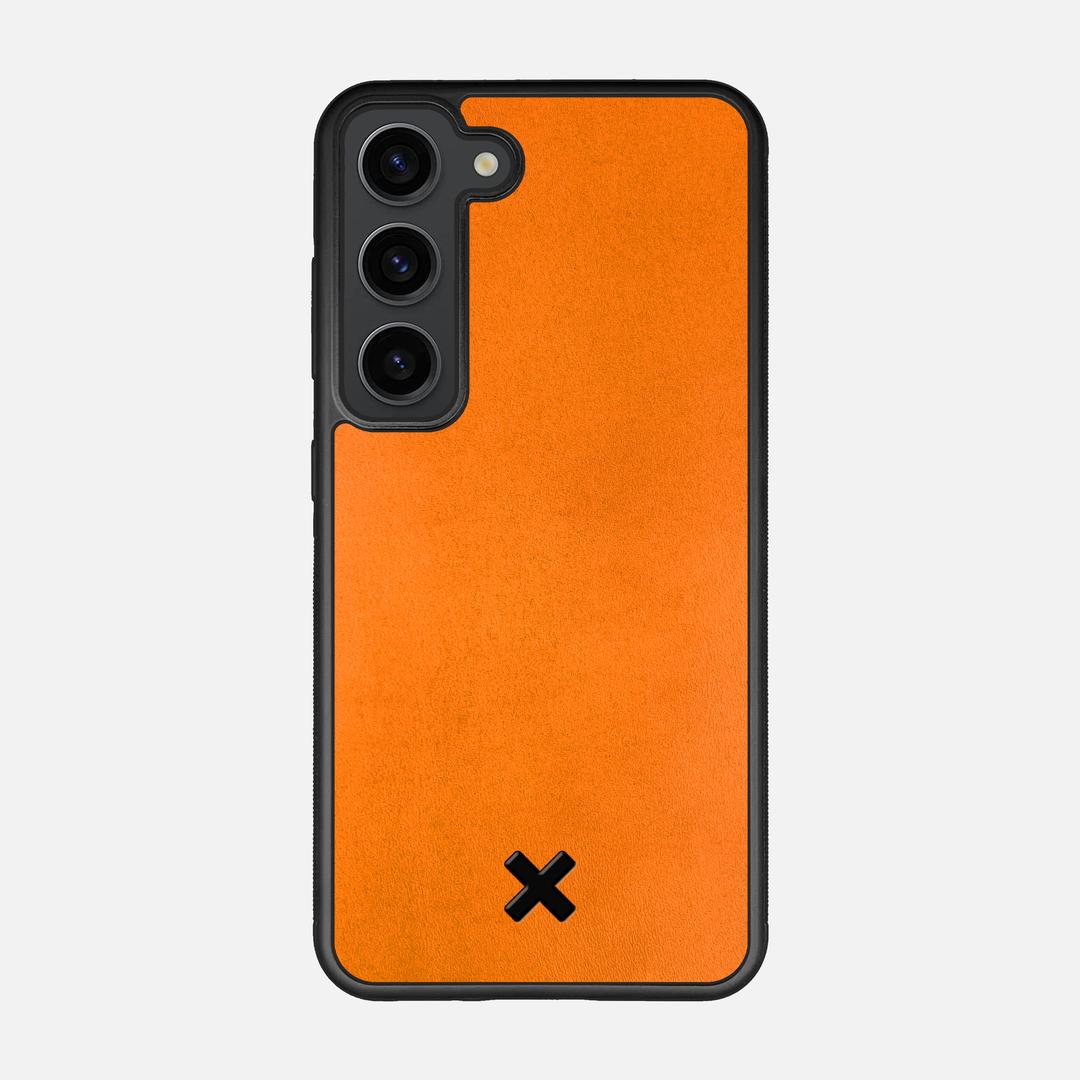 Honey Leather Case for the Samsung Galaxy S23 featuring a Genuine Leather backer with the Keyway X Mark#Phone Model_Galaxy S23