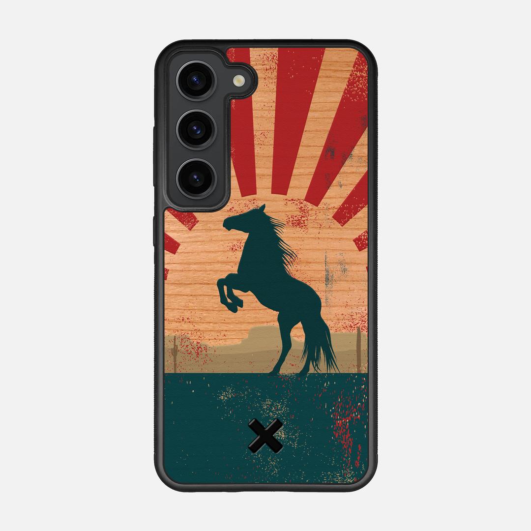 Mustang Case for the Samsung Galaxy S23 featuring a UV Printed Cherry Wood backer with the Keyway X Mark#Phone Model_Galaxy S23