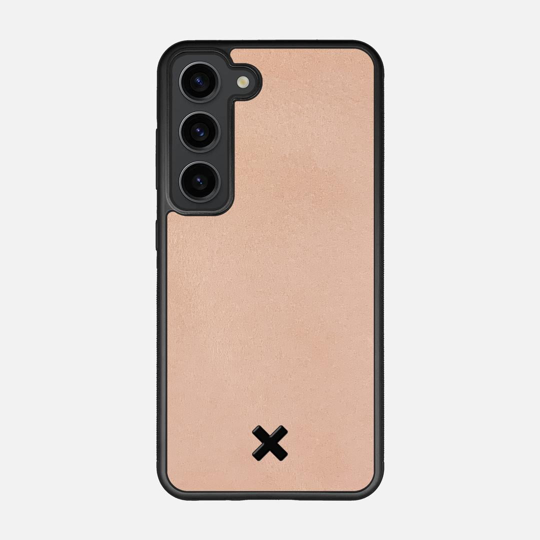 Natural Leather Case for the Samsung Galaxy S23 featuring a Genuine Leather backer with the Keyway X Mark#Phone Model_Galaxy S23