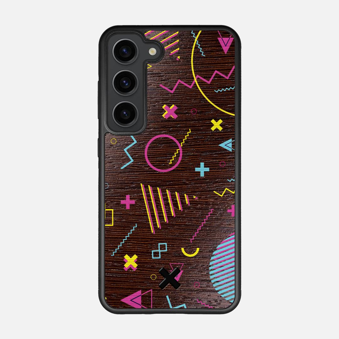 Neon Case for the Samsung Galaxy S23 featuring a UV Printed Wenge Wood backer with the Keyway X Mark#Phone Model_Galaxy S23