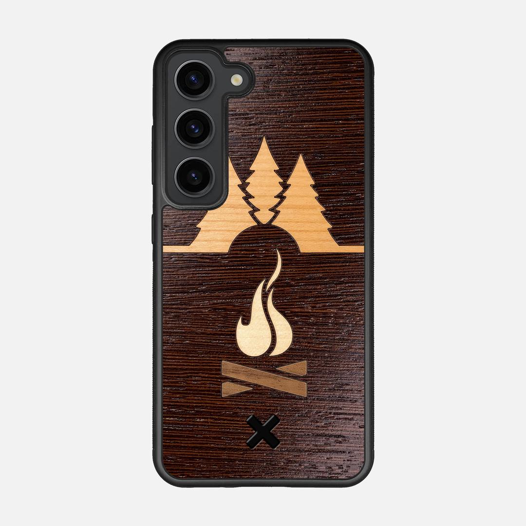 Nomad Case for the Samsung Galaxy S23 featuring a Wenge, Cherry, Maple, and Walnut Wood backer with the Keyway X Mark#Phone Model_Galaxy S23