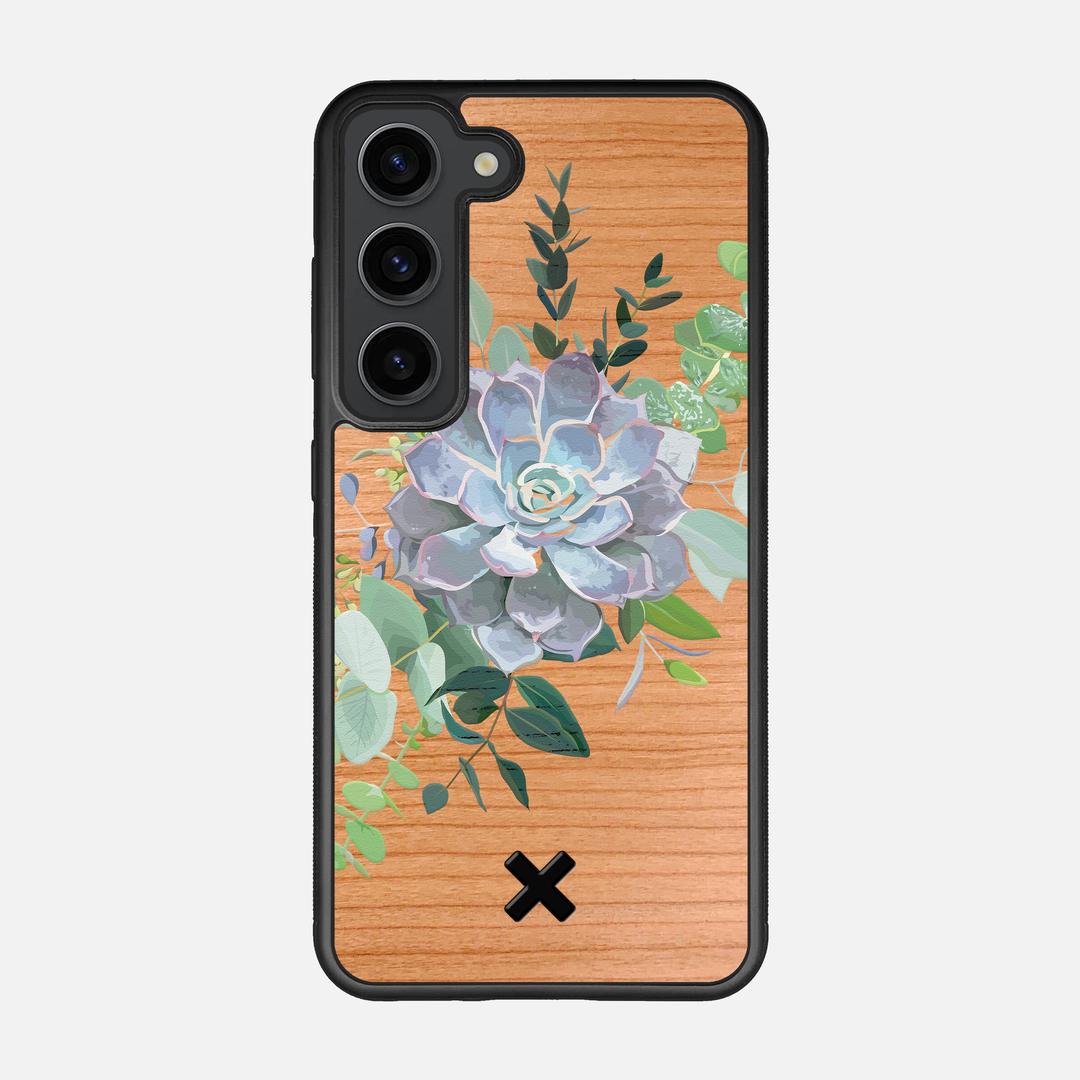 Pollux Case for the Samsung Galaxy S23 featuring a UV Printed Cherry Wood backer with the Keyway X Mark#Phone Model_Galaxy S23