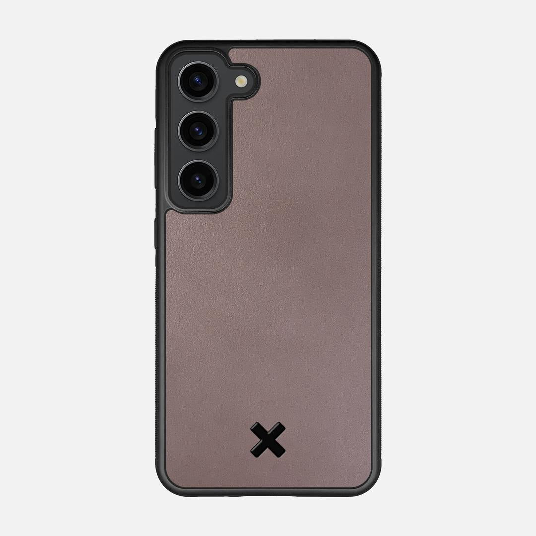 Slate Leather Case for the Samsung Galaxy S23 featuring a Genuine Leather backer with the Keyway X Mark#Phone Model_Galaxy S23