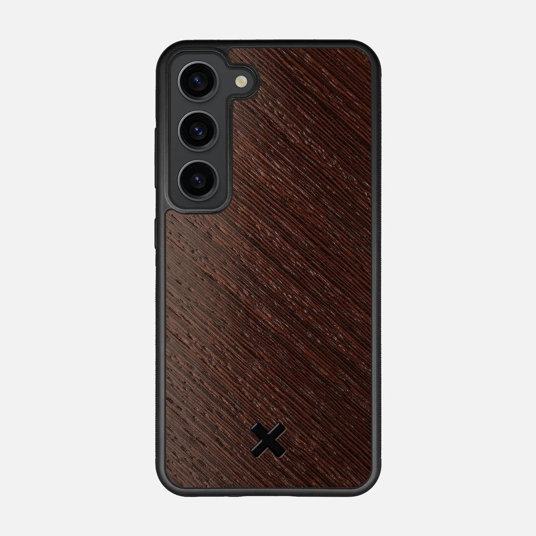Wenge Pure Case for the Samsung Galaxy S23 featuring a Wenge Wood backer with the Keyway X Mark#Phone Model_Galaxy S23
