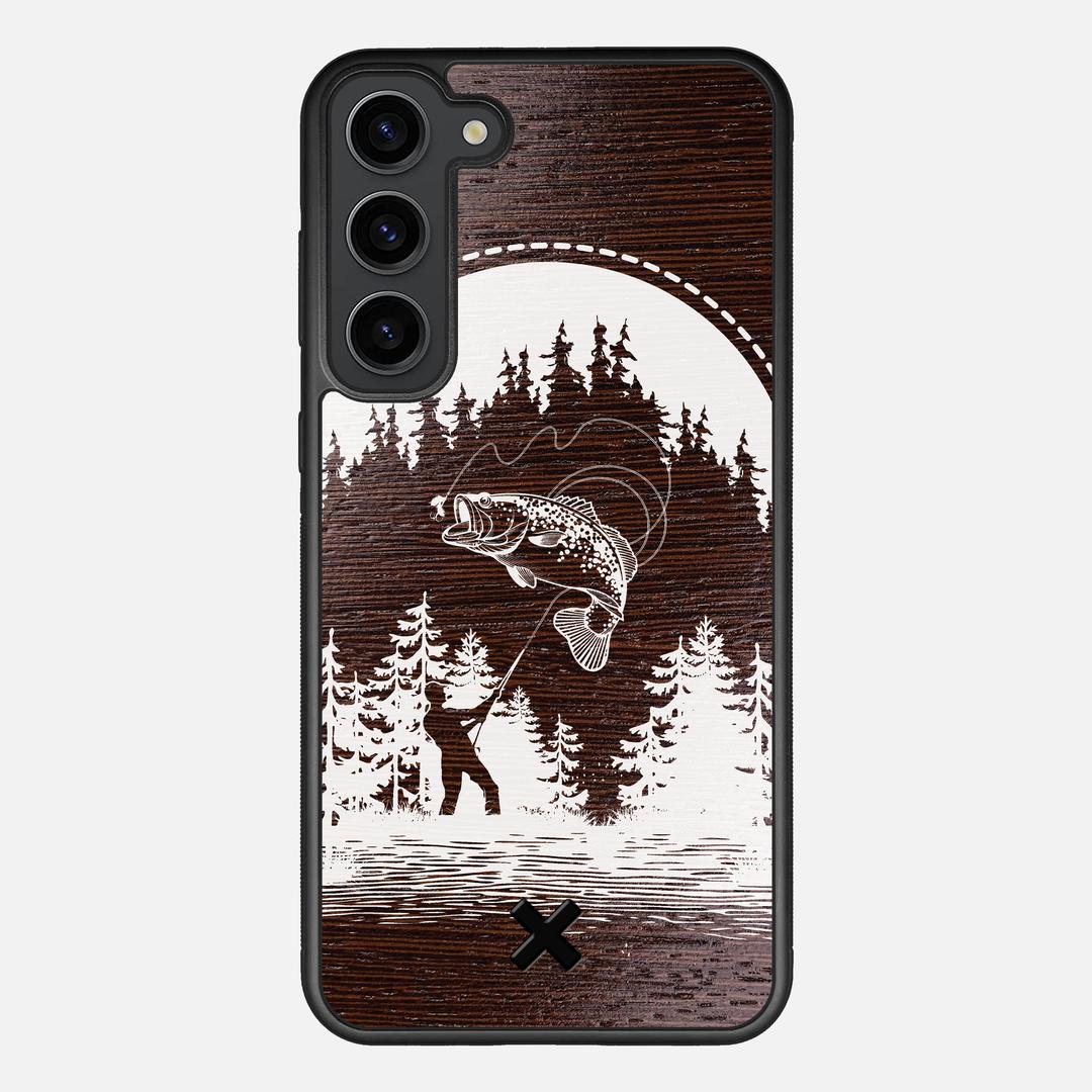 Angler Case for the Samsung Galaxy S23 Plus featuring a UV Print and Wenge Wood backer with the Keyway X Mark#Phone Model_Galaxy S23 Plus