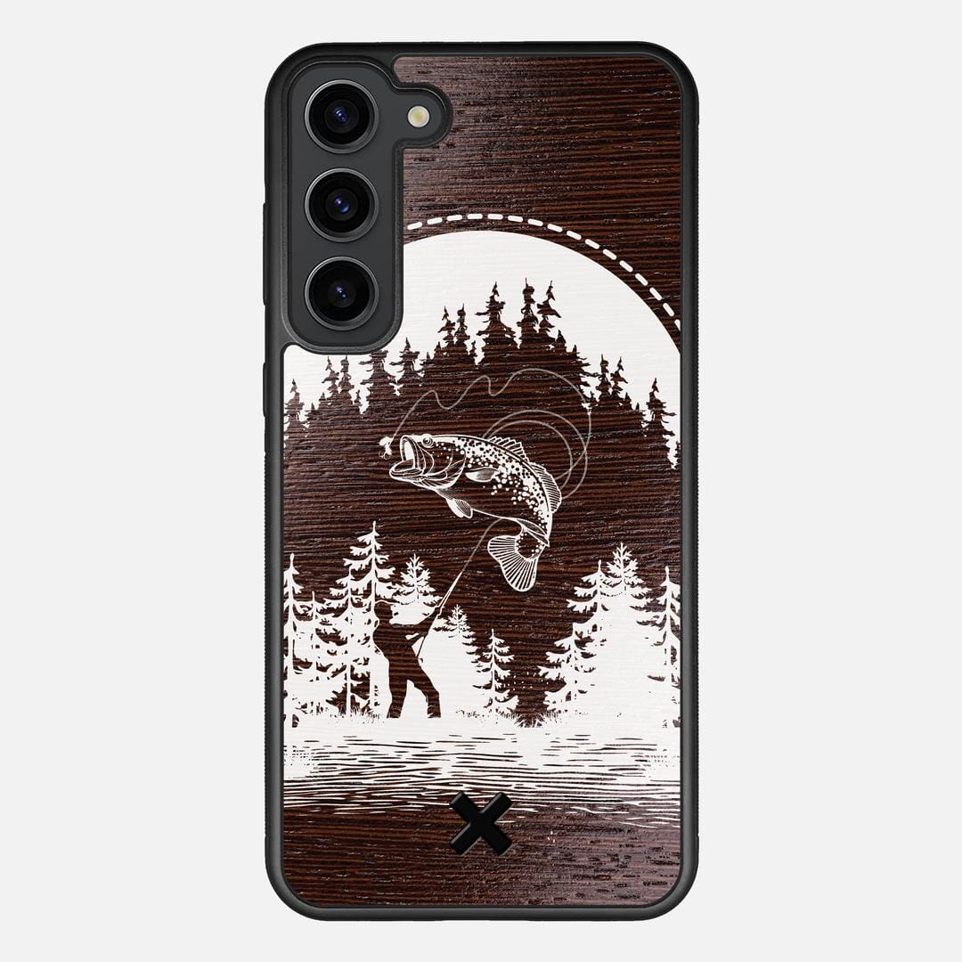 Angler Case for the Samsung Galaxy S23 Plus featuring a UV Print and Wenge Wood backer with the Keyway X Mark#Phone Model_Galaxy S23 Plus