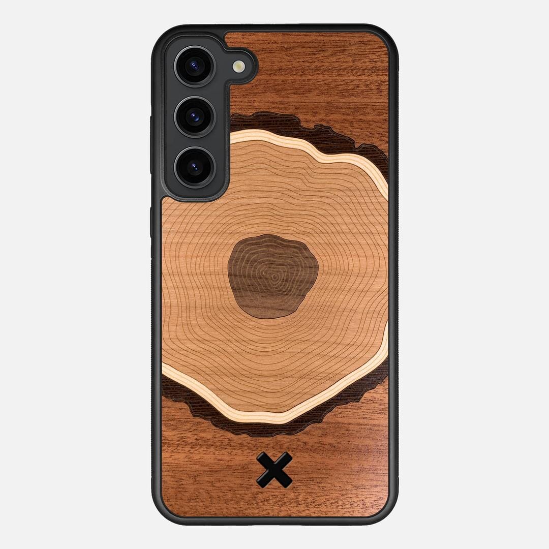Arbor Case for the Samsung Galaxy S23 Plus featuring a Sapele, Wenge, Maple, Cherry, and Walnut Wood backer with the Keyway X Mark#Phone Model_Galaxy S23 Plus